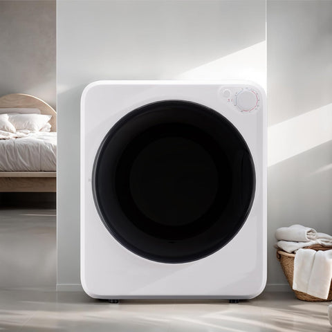 1.8 cu.ft Portable Clothes Dryer, 800W Compact Dryer with Stainless Steel Tub, 5 Modes Auto Stop & Easy Control Electric Dryers, Ideal for Laundry, Apartments, Dorms, RVs, White