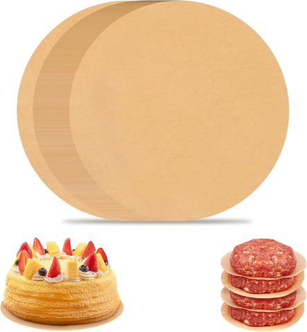 8 Inch Parchment Paper Rounds, Set of 100, Non Stick Baking Parchment Circles, Round Parchment Paper for Round Cake Pan, Springform Pan, Tortilla Press and so on