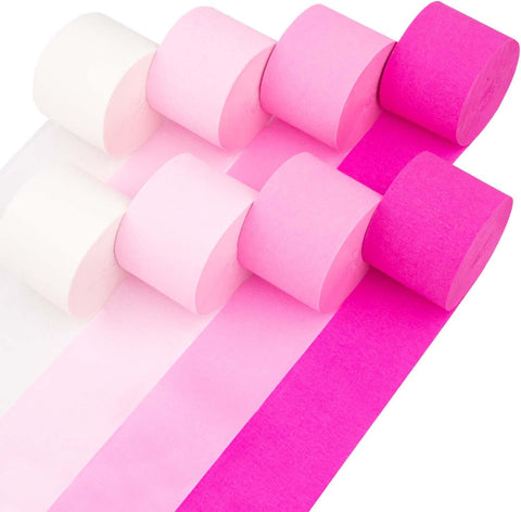 8 Crepe Paper Streamers Rolls, 656ft Pack of Unique 8 Rainbow Streamers Party Decorations, Birthday Streamers, Party Streamers for Wedding Decoration (1.8 inch x 82 ft/Roll)