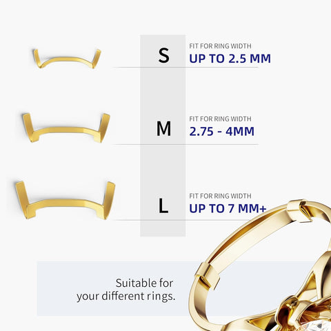 12 Pack Filled Gold/Silver Metal Ring Guard,Invisible Ring Size Adjuster Set for Loose Rings,Ring Guard,Ring Sizer,Fit for Men and Women Rings