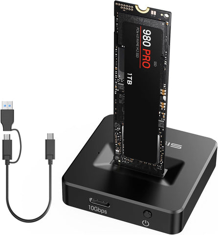 ACASIS NVME SSD Reader Adapter, Aluminium Alloy Housing Fast Heat Dissipation, NVME to USB Docking Station, M.2 SSD to USB Adapter 10Gbps, Support M.2 (M Key) NVMe SSD and (B+M Key) SATA-Based SSD