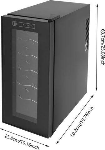 33L Wine Fridge,12-Bottle Wine Fridge,8.72 Gallon Wine Cooler Refrigerator,Temperature Control,for Home, Office,Hotel,Bar,Club (12 Bottle)
