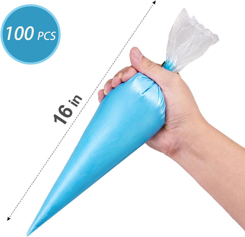 16 Inch Piping Bags Disposable, 100Pcs Large Pastry Bags, Frosting Bags, Cake Decorating Bags, Decorating Bags Large Piping Bags, Decorating Bags