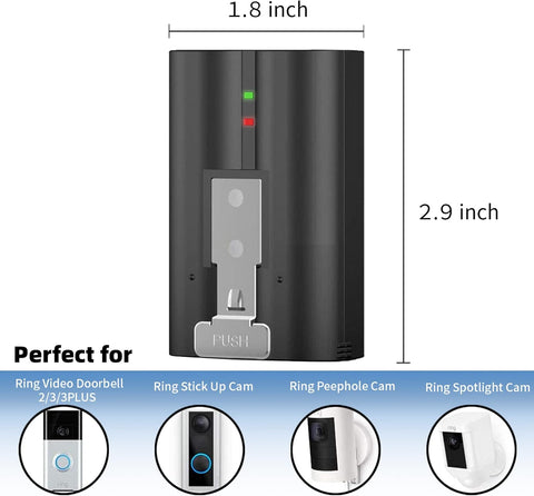 2-Pack 6040mAh Replacement Battery with Charger Station for Ring-Doorbell Camera 2/3/4, Spotlight and Stick Up Cam, Rechargeable Upgraded Lithium Li-ion Batteries 3.65V