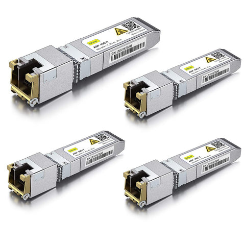 10Gtek 𝟭𝟬𝗚𝗕𝗮𝘀𝗲-𝗧 𝗦𝗙𝗣+ 𝘁𝗼 𝗥𝗝-𝟰𝟱 𝗧𝗿𝗮𝗻𝘀𝗰𝗲𝗶𝘃𝗲𝗿, 10Gbe SFP+ Copper Ethernet CAT6a Module, up to 30m, for Cisco SFP-10G-T-S, Ubiquiti UniFi, Fortinet, TP-Link and More