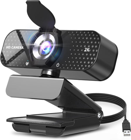 1080P HD Webcam with Microphone, Noise Cancellation, Privacy Cover, Wide-Angle Lens, Auto Light Correction, Plug & Play USB Webcam for Laptop, Desktop, PC, Mac, Zoom, Skype, Streaming Black