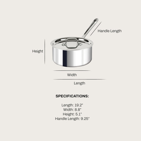 All-Clad D3 3-Ply Stainless Steel Sauce Pan with Lid 3 Quart, Induction, Oven Broiler Safe 600F, Multipurpose, Compatible w/ All Cooktops, For Restaurant or Home Kitchen, Pots & Pans, Cookware, Silver