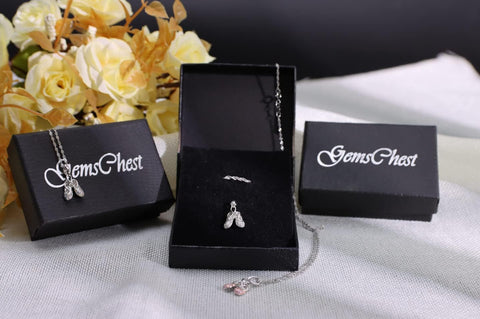 925 Sterling Silver Dance Recital Gifts for Girls Ballerina Necklace Jewelry Cubic Zirconia Ballet Slippers Shoes Necklace for Women Teen Little Girl & Dancer 18"