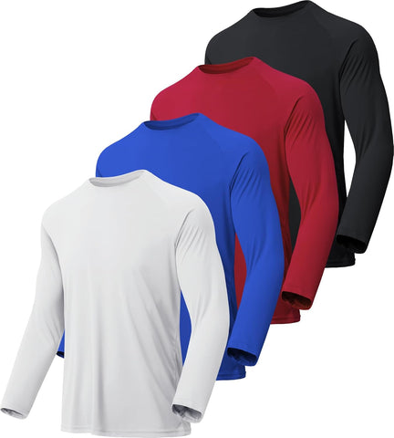 7 Pack Long Sleeve Shirts for Men UPF 50+ UV Sun Protection Quick Dry Moisture Wicking Workout Tee Shirts