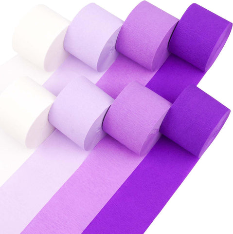8 Crepe Paper Streamers Rolls, 656ft Pack of Unique 8 Rainbow Streamers Party Decorations, Birthday Streamers, Party Streamers for Wedding Decoration (1.8 inch x 82 ft/Roll)