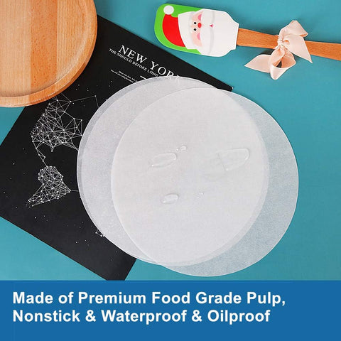 8 Inch Parchment Paper Rounds, Set of 100, Non Stick Baking Parchment Circles, Round Parchment Paper for Round Cake Pan, Springform Pan, Tortilla Press and so on