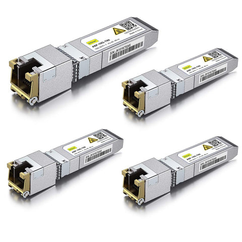 10Gtek 𝟭𝟬𝗚𝗕𝗮𝘀𝗲-𝗧 𝗦𝗙𝗣+ 𝘁𝗼 𝗥𝗝-𝟰𝟱 𝗧𝗿𝗮𝗻𝘀𝗰𝗲𝗶𝘃𝗲𝗿, 10Gbe SFP+ Copper Ethernet CAT6a Module, up to 30m, for Cisco SFP-10G-T-S, Ubiquiti UniFi, Fortinet, TP-Link and More