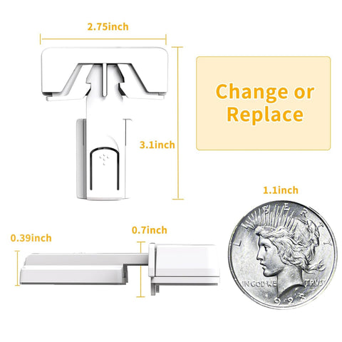 2 Pack Upgrade Child Proof Refrigerator Lock, HEOATH Fridge/Freezer Door Lock for Toddlers Children Kids, no Tools Need or (White)