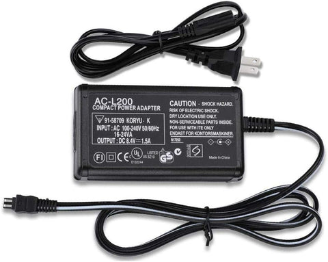 AC-L200 AC Power Adapter Charger for Sony Handycam Camcorder DCR-SX,DCR-SR,DCR-HC,DCR-PC,DCR-DVD,DCR-IP,HDR-CX,HDR-XR,HDR-PJ,HDR-SR,HDR-UX,HDR-TD,CCD TRV DEV Series