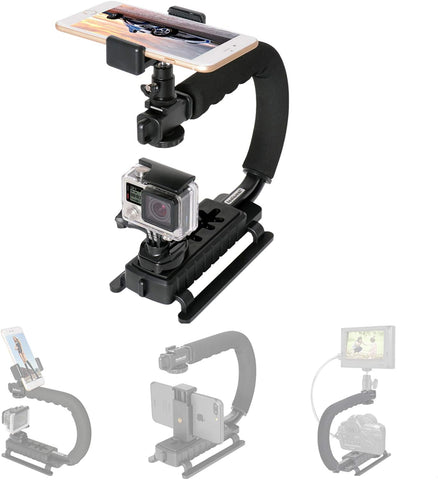 3-Shoe DSLR/Mirrorless/Action Camera Camcorder Phone Stabilizer Expansion Cage Mount Moviemaking Holder Rig YouTube Tiktok Vlogging Video Kit Compatible with GoPro Canon Nikon Sony iPhone Android