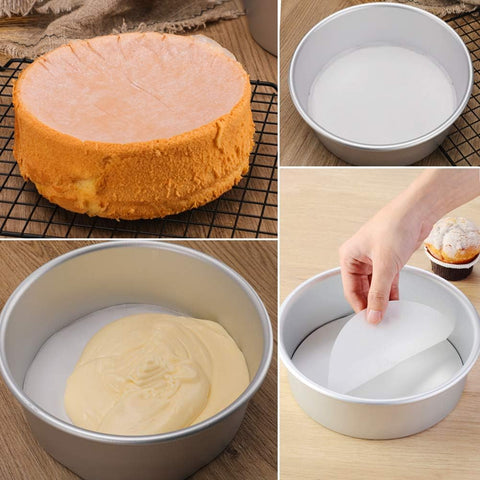 8 Inch Parchment Paper Rounds, Set of 100, Non Stick Baking Parchment Circles, Round Parchment Paper for Round Cake Pan, Springform Pan, Tortilla Press and so on