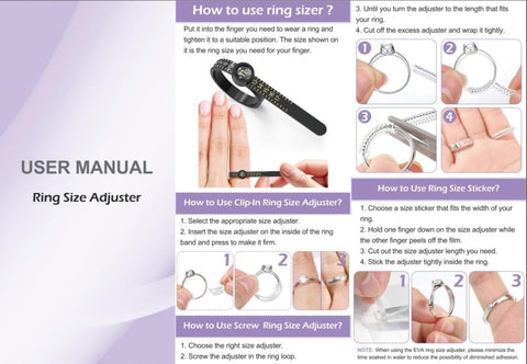 100 Pcs Ring Sizer Adjuster for Loose Rings with Ring Size Measuring Tool, Plug-in Invisible Ring Guards Silicone Tightener EVA Foam Ring Size Adjuster Set with Polishing Cloth
