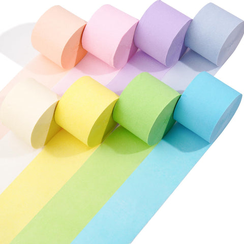 8 Crepe Paper Streamers Rolls, 656ft Pack of Unique 8 Rainbow Streamers Party Decorations, Birthday Streamers, Party Streamers for Wedding Decoration (1.8 inch x 82 ft/Roll)