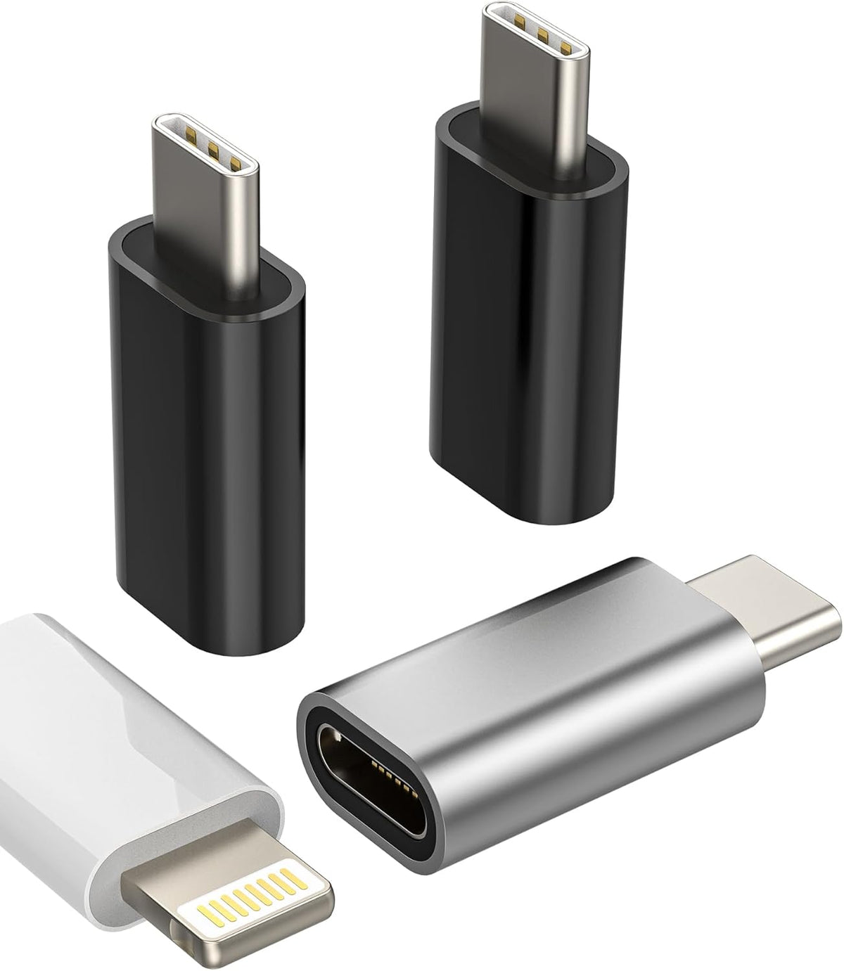 3Pack,Lightning Female to USB C Male Adapter,Compatible with Apple iPhone 15 Pro Max Plus iPad 10、Air4/5、Mini6 Galaxy Note S10 S20 S21 Google Pixel Charging Type C Charger Connector Cable