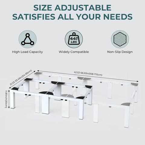 Adjustable Washer Dryer Pedestal Stand - Heavy Duty & Universal Washer Pedestal & Washing Machine Stand Fit (40.9-66.14L × 20.47-33.07W ×12.6H inch) - Compatible with Front Load Washers & Dryers