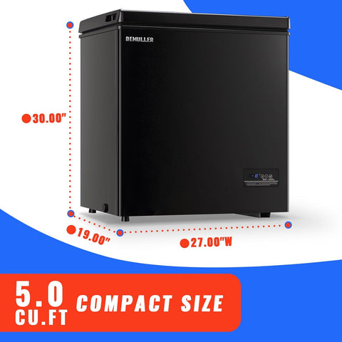 5.0 CU.FT Deep Freezer Top Open Door Mini Chest Freezer with Removable Storage Basket for Home Kitchen Garage