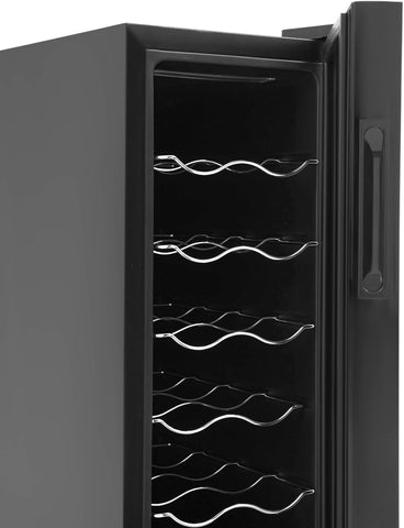 33L Wine Fridge,12-Bottle Wine Fridge,8.72 Gallon Wine Cooler Refrigerator,Temperature Control,for Home, Office,Hotel,Bar,Club (12 Bottle)