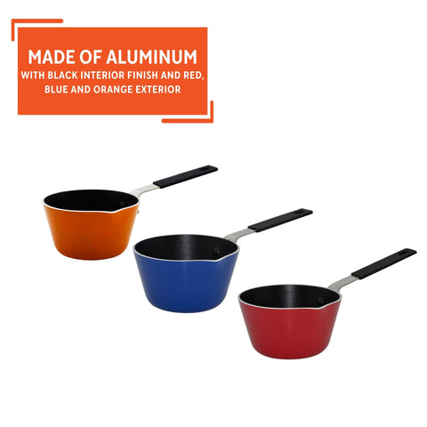 IMUSA USA Nonstick Multi Mini Sauce Pan with Silicone Handle Varies, You May Receive Red, Orange, Blue Color (Pack of 1)