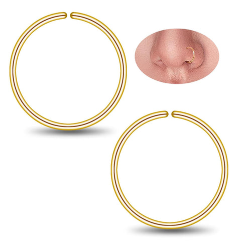 14K Gold Filled Small Hoop Earrings for Cartilage Nose, Tiny Thin 7mm Piercing Hoop Ring 22 Gauge