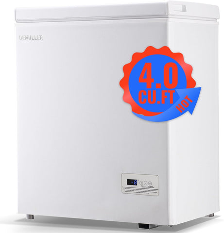 5.0 CU.FT Deep Freezer Top Open Door Mini Chest Freezer with Removable Storage Basket for Home Kitchen Garage