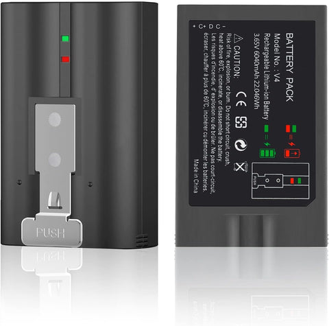 2-Pack 6040mAh Replacement Battery with Charger Station for Ring-Doorbell Camera 2/3/4, Spotlight and Stick Up Cam, Rechargeable Upgraded Lithium Li-ion Batteries 3.65V