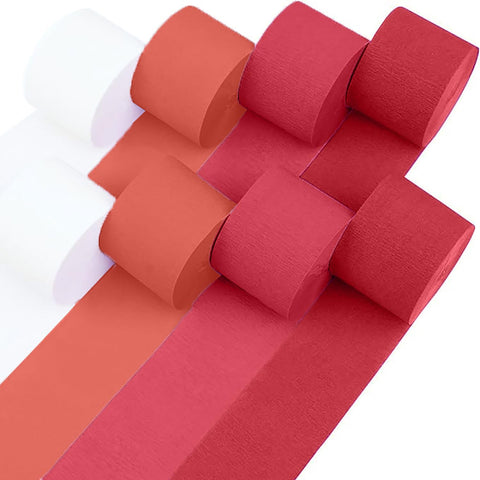 8 Crepe Paper Streamers Rolls, 656ft Pack of Unique 8 Rainbow Streamers Party Decorations, Birthday Streamers, Party Streamers for Wedding Decoration (1.8 inch x 82 ft/Roll)