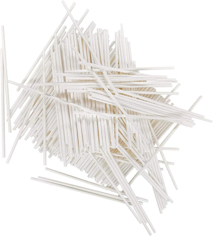 100 Count 6 INCH White Paper Lollipop Sticks,Cake Pop Sticks,Sucker Sticks for Cookies,Rainbow Candy,Chocolate,Cake Topper(Dia 4mm)
