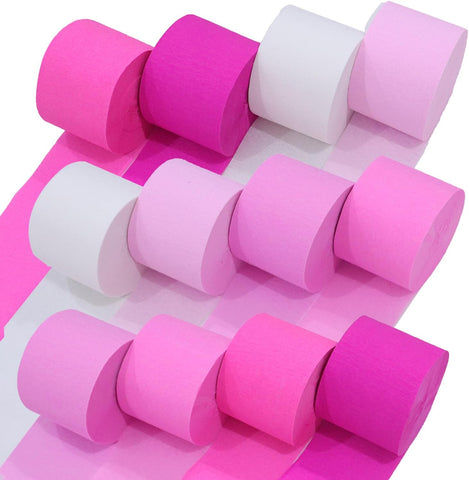 8 Crepe Paper Streamers Rolls, 656ft Pack of Unique 8 Rainbow Streamers Party Decorations, Birthday Streamers, Party Streamers for Wedding Decoration (1.8 inch x 82 ft/Roll)