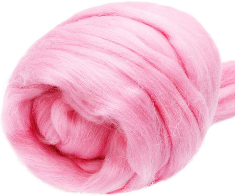 3.53oz Wool Roving Yarn, Wool Felting Supplies, Pure Wools, Chunky Yarn, Spinning Wool Roving for Needle Felting Wet Felting DIY Hand Spinning (White)
