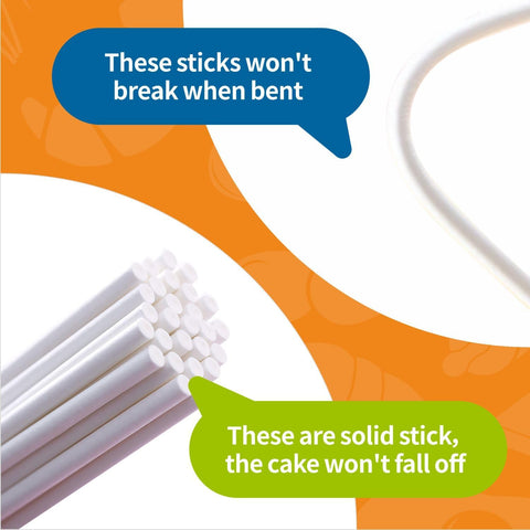 100 Count 6 INCH White Paper Lollipop Sticks,Cake Pop Sticks,Sucker Sticks for Cookies,Rainbow Candy,Chocolate,Cake Topper(Dia 4mm)