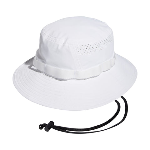 adidas Men's Victory Bucket Hat Outdoors and Sideline Wide Brim Style for Sun Protection, White/Onix Grey/4.0, Large-X-Large
