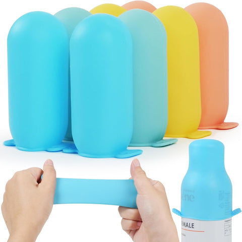 16 Pack Silicone Bottle Cover,Travel Essential for Women Men,Cruise Ship Essentials 2025,Beach Vacation Essentials,Travel Size Toiletries,Airplane Travels Accessories Elastic Sleeves for Leak Proofing