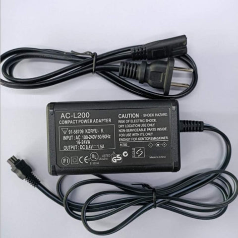 AC-L200 AC Power Adapter Charger for Sony Handycam Camcorder DCR-SX,DCR-SR,DCR-HC,DCR-PC,DCR-DVD,DCR-IP,HDR-CX,HDR-XR,HDR-PJ,HDR-SR,HDR-UX,HDR-TD,CCD TRV DEV Series