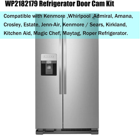 2182179 Refrigerator Door Closer Cam For Whirlpool Kenmore Admiral Amana Crosley Refrigerator Lower Door Closer AP6005980 PS11739042 W10329686 2155311 (Screws not included)