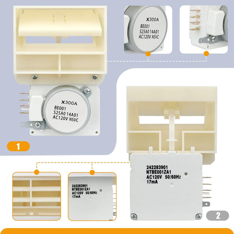 242303001 Refrigerator Damper Assembly Air Damper Control Assembly Compatible with Frigidaire Compatible with Crosley White replaces 3016452 AP5788340 PS8746718 EAP8746718 Fits DFH, FFE, FFH, FFS, LFS