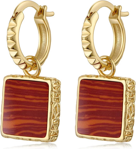 18K Gold Plated Chunky Hoop Earrings for Women Fashion Thick Gold Hoops Set Jewelry for Birthday Christmas Gifts