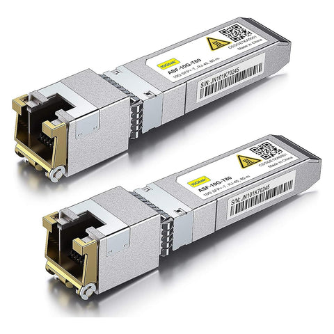 10Gtek 𝟭𝟬𝗚𝗕𝗮𝘀𝗲-𝗧 𝗦𝗙𝗣+ 𝘁𝗼 𝗥𝗝-𝟰𝟱 𝗧𝗿𝗮𝗻𝘀𝗰𝗲𝗶𝘃𝗲𝗿, 10Gbe SFP+ Copper Ethernet CAT6a Module, up to 30m, for Cisco SFP-10G-T-S, Ubiquiti UniFi, Fortinet, TP-Link and More