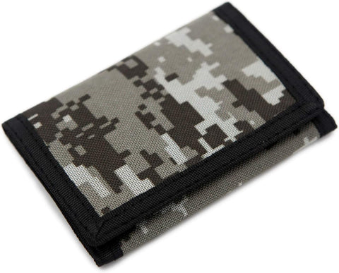 AI-DEE RFID Trifold Canvas Outdoor Sports Wallet for Kids - Front Pocket Wallet with Magic Sticker