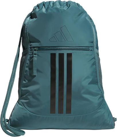 adidas Alliance Sackpack, Drawstring, Lightweight Small Gym Bag for Women, Soccer Backpack, Black, One Size