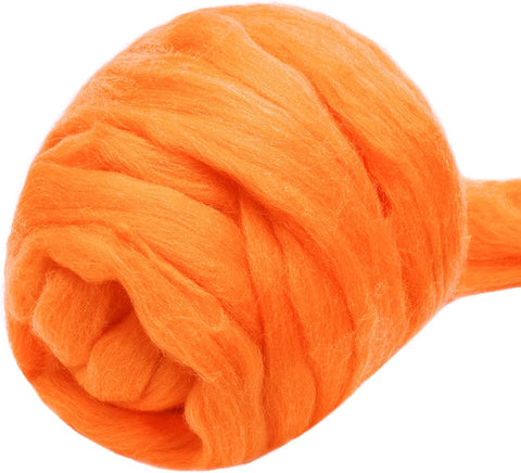 3.53oz Wool Roving Yarn, Wool Felting Supplies, Pure Wools, Chunky Yarn, Spinning Wool Roving for Needle Felting Wet Felting DIY Hand Spinning (White)