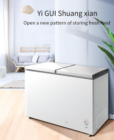10 Cu Ft Compact Deep Freezer Removable Wire Basket Ldeal with 7 Adjustable Thermostat Control for Home Kitchen Office or Bar Portable Refrigerator