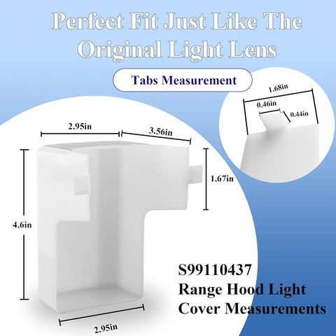 99110437 Range Hood Light Cover fit for Broan Nutone 41000 40000 42000 45000 BP43 S99110437 99110437 fit for Broan Range Hood Light Cover prime&swift