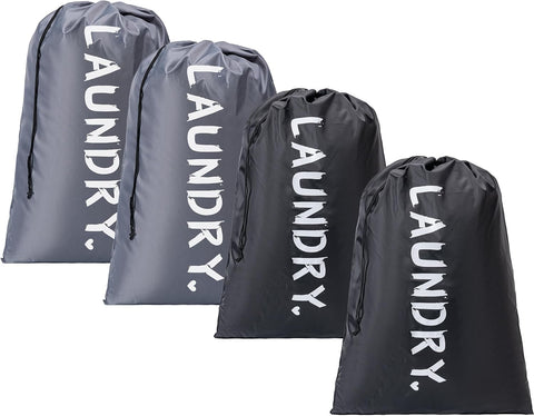 2 Pack XL Travel Laundry Bag, Machine Washable Dirty Clothes Organizer with Drawstring,Large Enough to Hold 4 Loads of Laundry, Easy Fit a Laundry Hamper or Basket Travel Essentials 24" x 36"