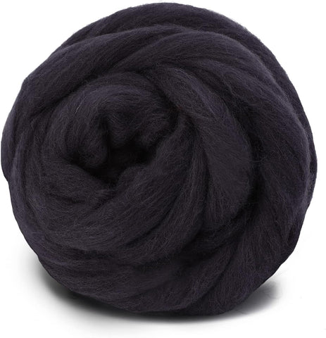 3.53oz Wool Roving Yarn, Wool Felting Supplies, Pure Wools, Chunky Yarn, Spinning Wool Roving for Needle Felting Wet Felting DIY Hand Spinning (White)
