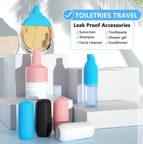 16 Pack Silicone Bottle Cover,Travel Essential for Women Men,Cruise Ship Essentials 2025,Beach Vacation Essentials,Travel Size Toiletries,Airplane Travels Accessories Elastic Sleeves for Leak Proofing